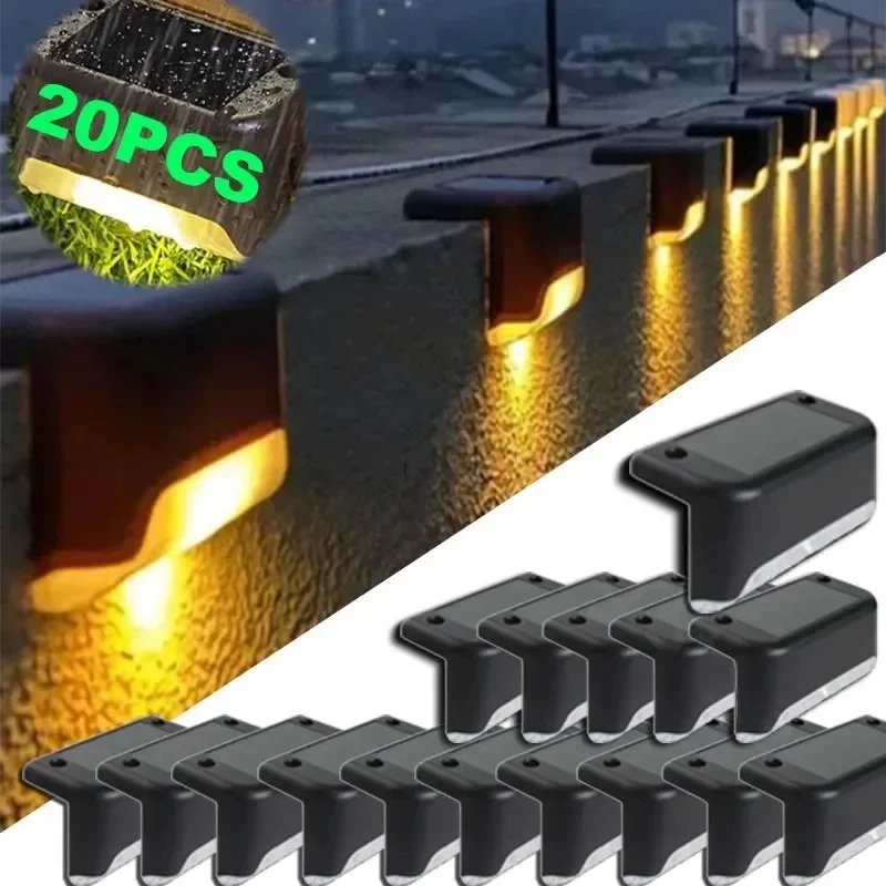 Warmweiße LED-Solar-Stufenlampe für Treppen