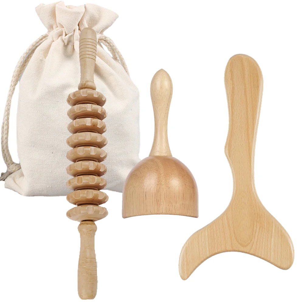 Holz-Massageroller-Set