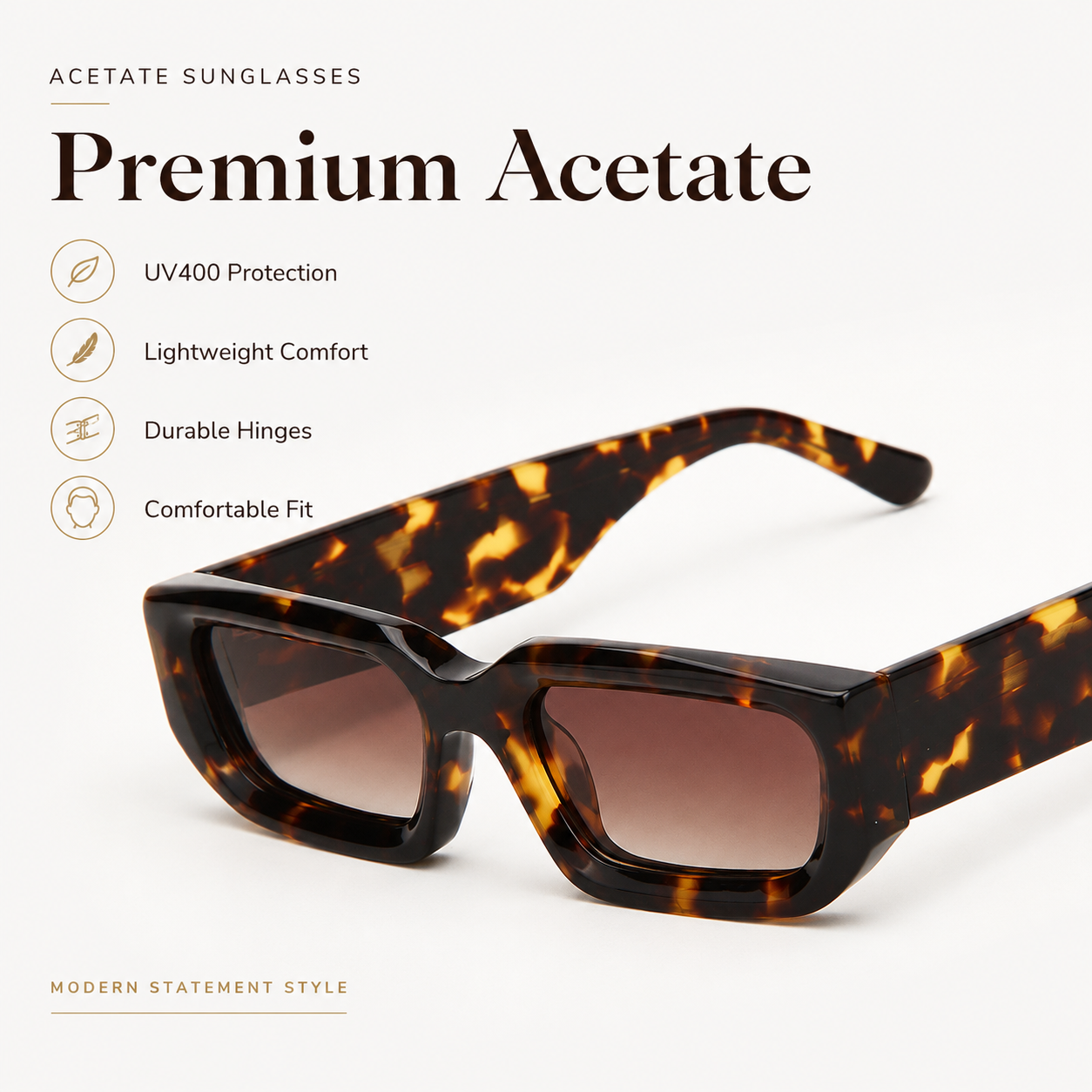 Kleine Acetat Schildpatt Polarisierte Sonnenbrille 3