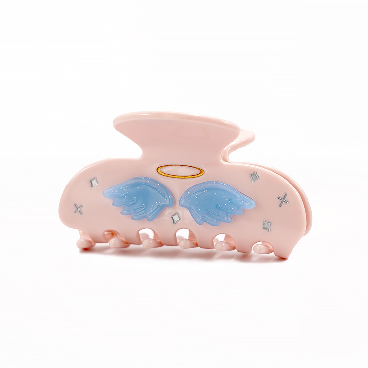 Pinke Strass-Haarklammer 8 cm