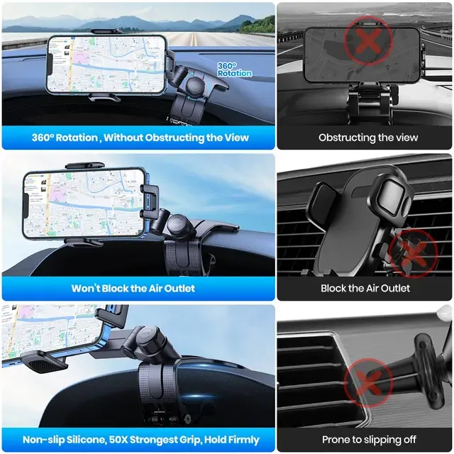 Handy-Autohalterung Armaturenbrett Silikonclip Verstellbar 2