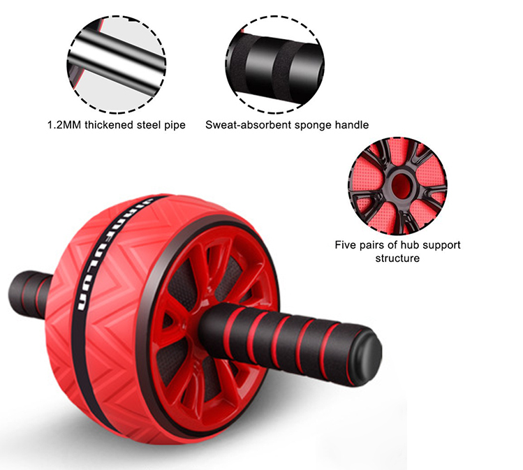 Doppelrad-Bauchtrainer mit Griffen 4