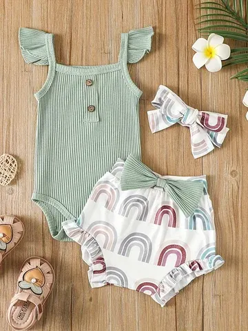 Dreiteiliges Baby Sommer Kleidungsset