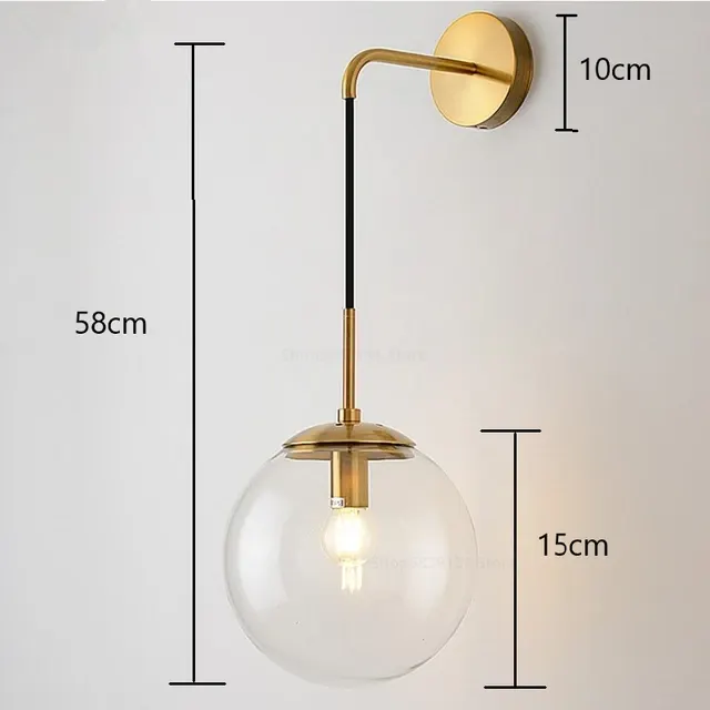 Glaskugel-Wandlampe 3