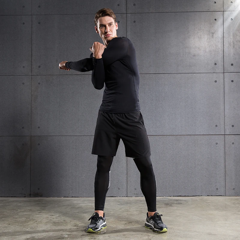 Herren-Langarm-Kompressionsshirt Muskelfit 4