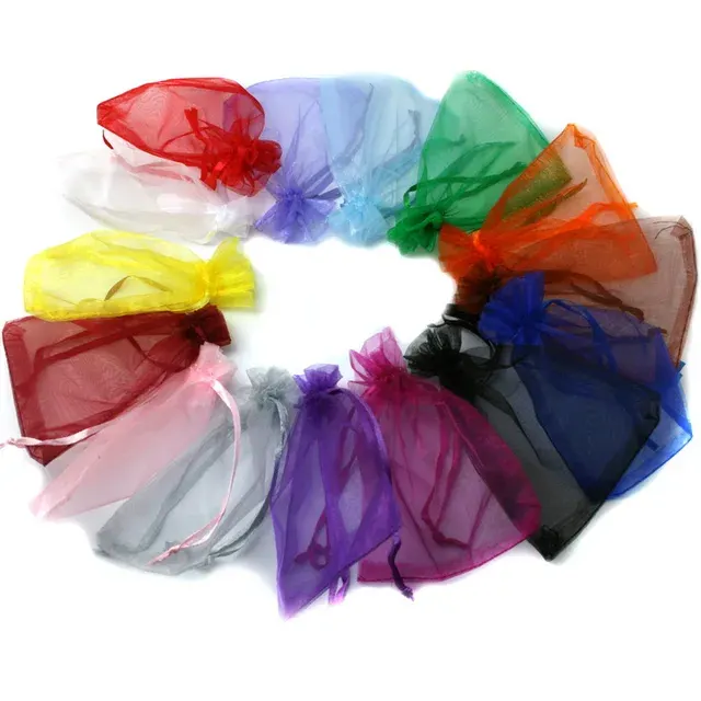 10er-Set Organza-Schmuckbeutel mit Kordelzug 2