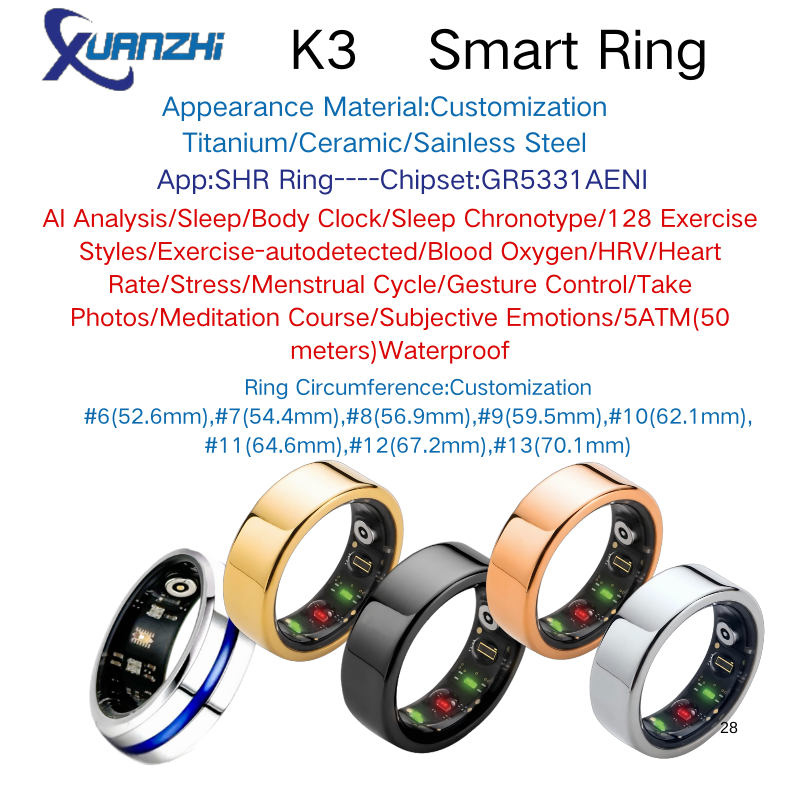 KI-Fitness-Tracker-Ring K3 mit HRV 2