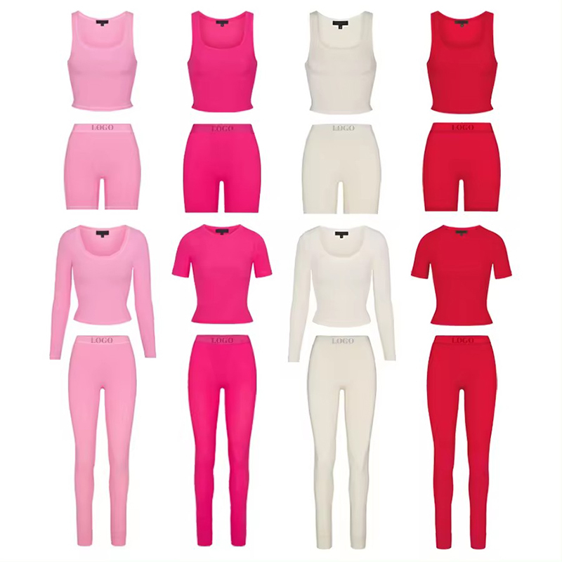 Zweiteiliges Damen-Loungewear-Set aus Rippbaumwolle 4