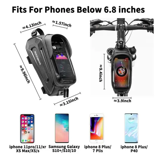Wasserdichte Touchscreen-Fahrradtasche für Rohrrahmen 1