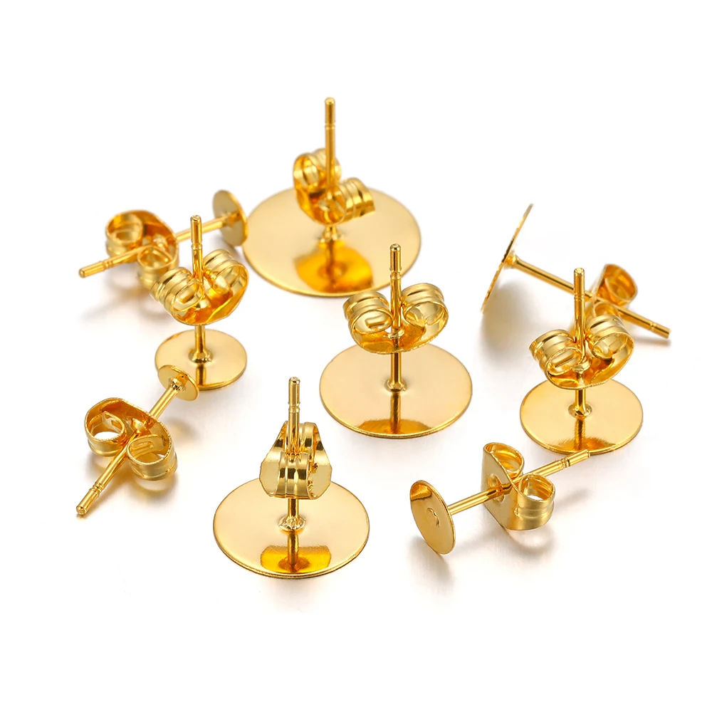 Edelstahl-Ohrstecker-Rohlinge in Goldfarbe 2