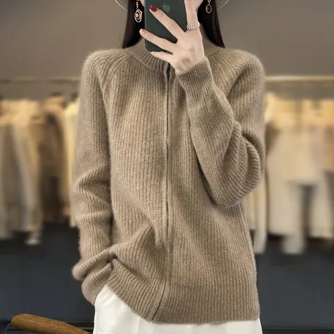 Rollkragenpullover mit Reißverschluss