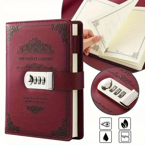 Abschließbares PU-Leder-Tagebuch
