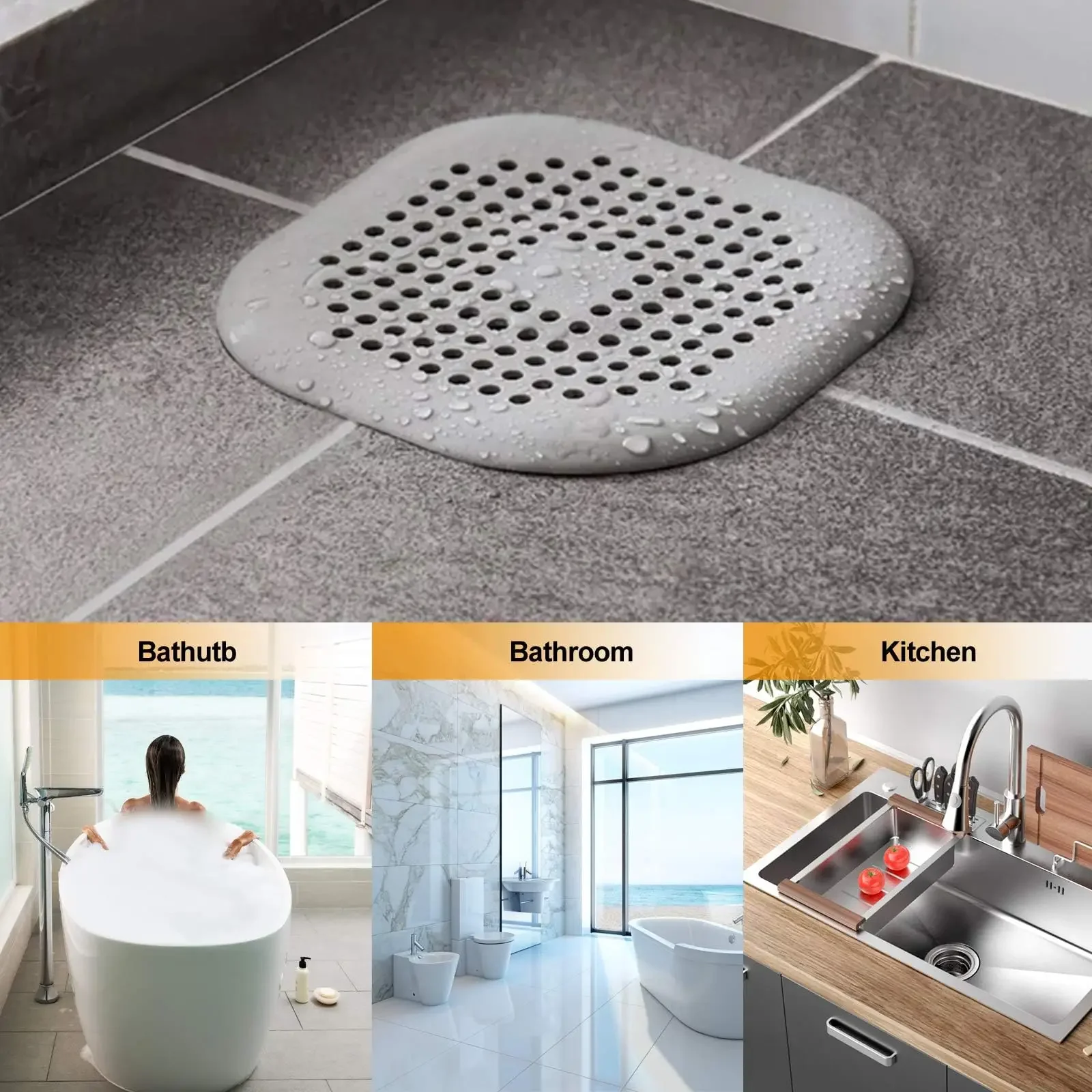 Silikon-Bodenablauffilter mit Haarfänger für Dusche 2