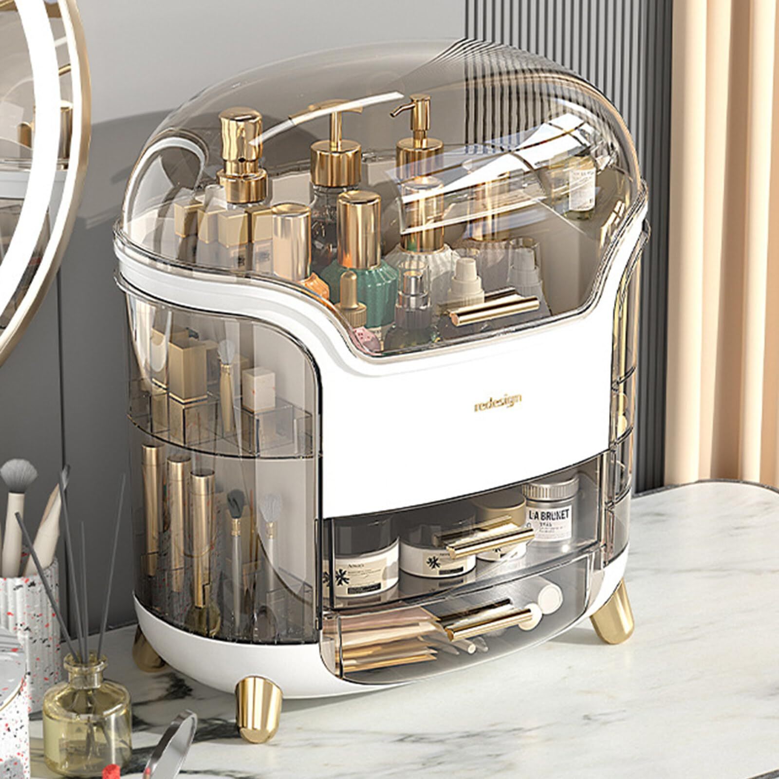 Transparenter drehbarer Make-up-Organizer 4