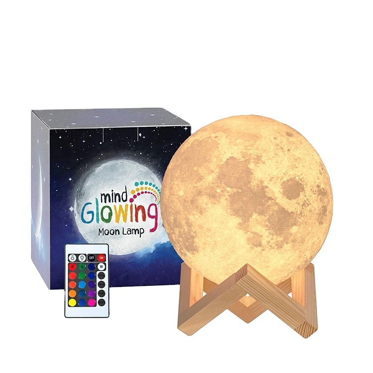 Dimmbare 3D-Mondlampe mit 16 Farben