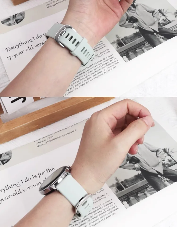 Silikon-Uhrenarmbänder 18/20/22mm für Garmin 2