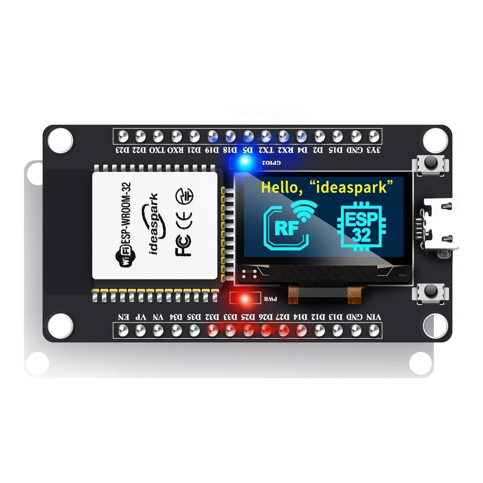 ESP32-Entwicklungsboard mit OLED-Display und WLAN 3