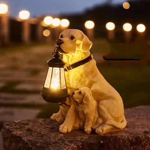 Solar-Hundefigur mit LED-Laterne
