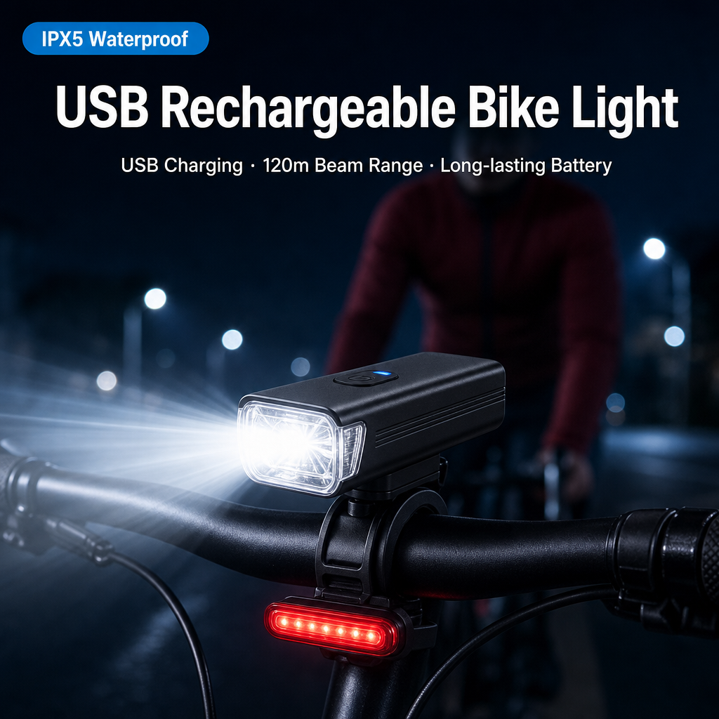 USB-Akku-LED-Fahrradlicht-Set IPX5 3