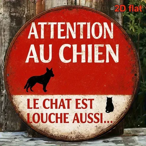 Vintage Metall-Hundeschild