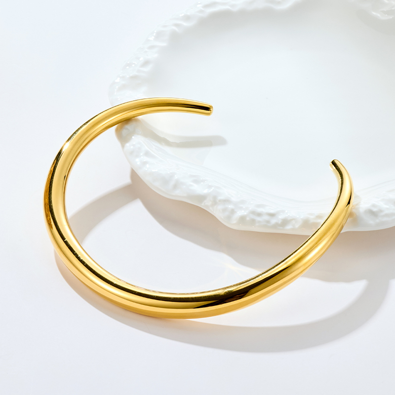 Edelstahl Choker Halskette Spiegelpoliert Statement 3