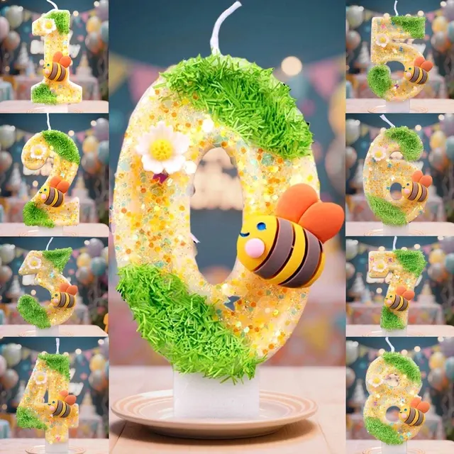 Bienen-Zahlenkerze 1