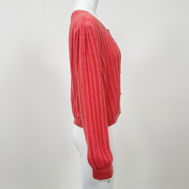 Damen Mohair-Strickjacke im Y2K-Stil 3