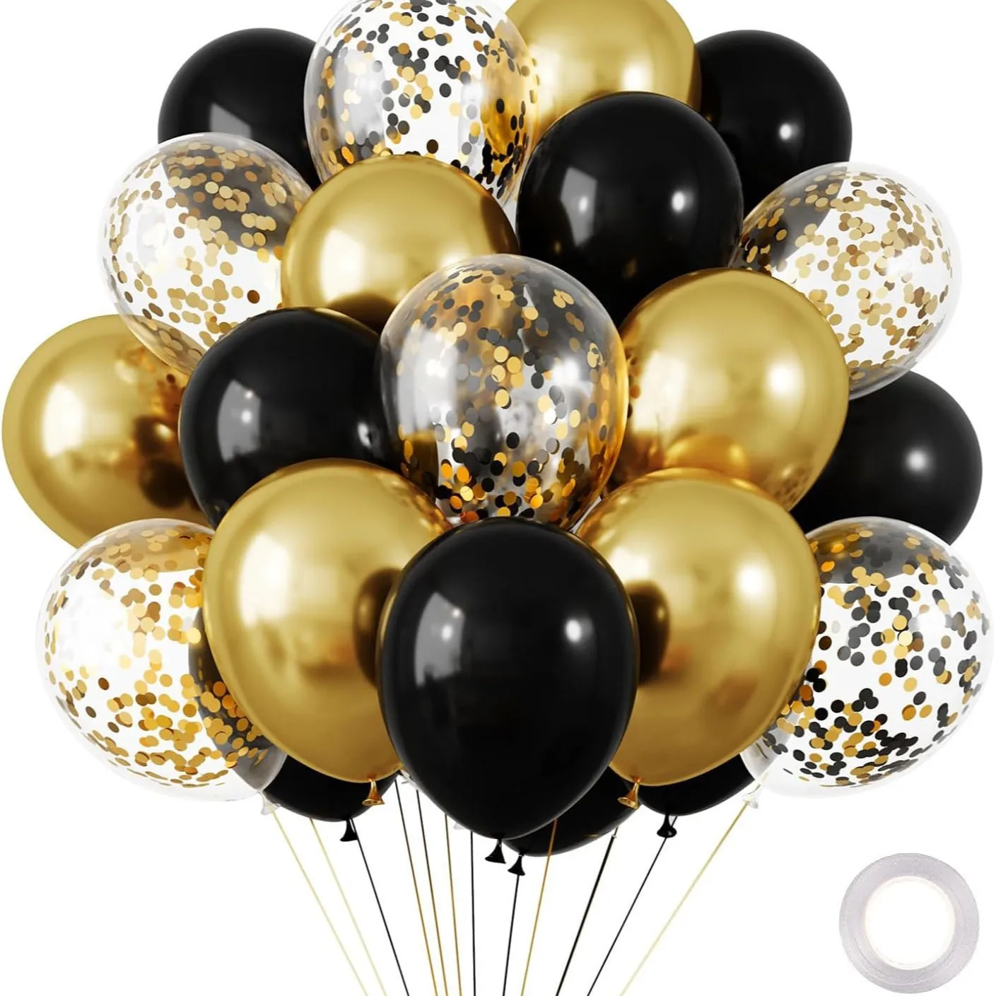 30 Chrom-Latexballons in Weiß, Rosa, Blau 4