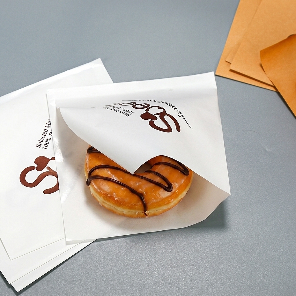 Fettdichte Kraftpapiertüte mit Doppeltasche