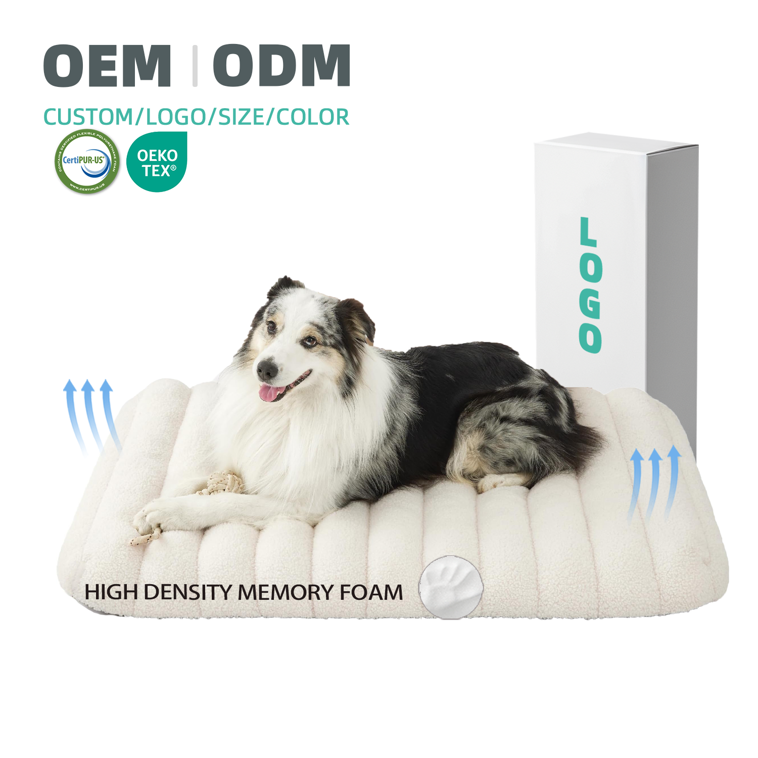 Orthopädisches Cord-Hundebett mit Memory-Schaum