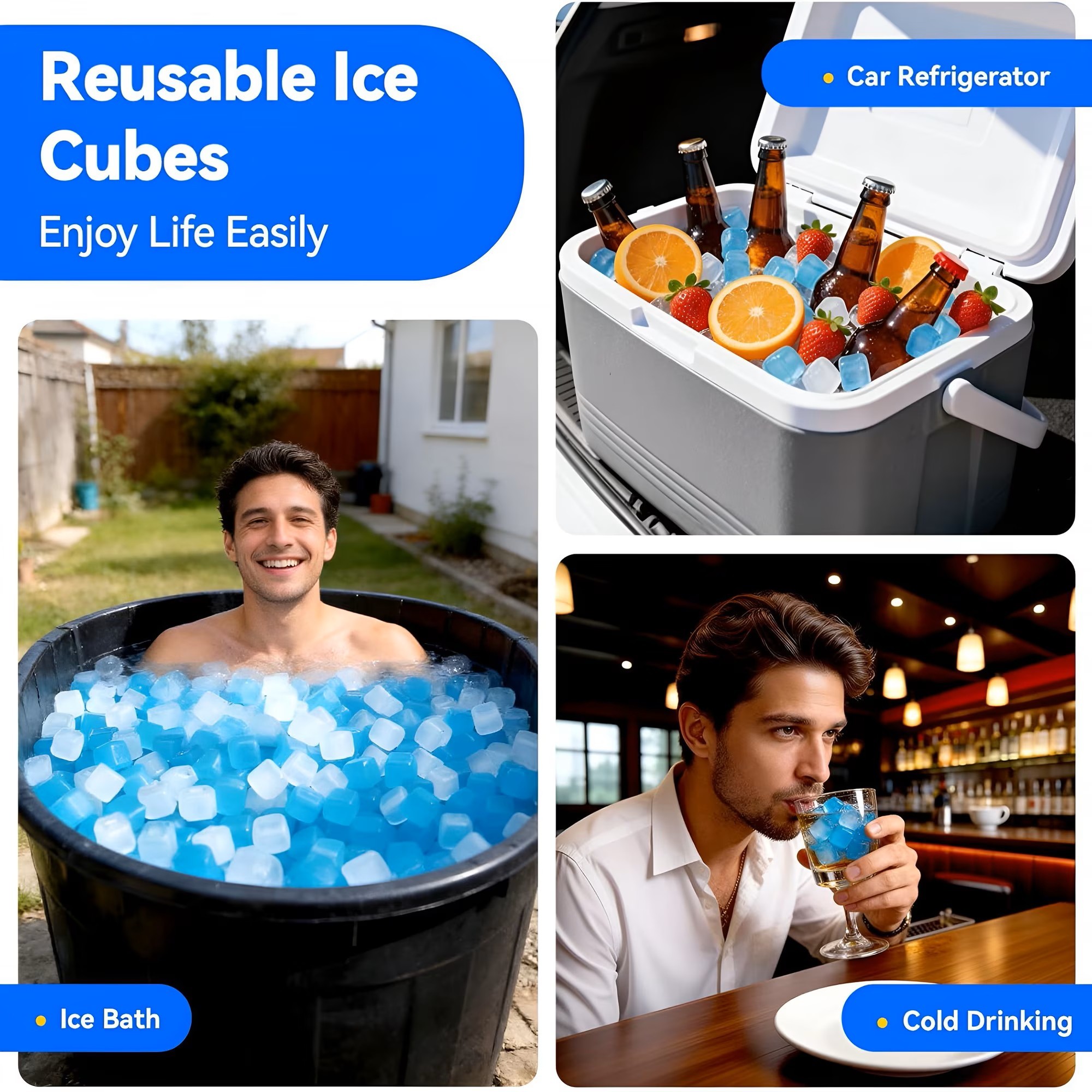 Wiederverwendbare quadratische Eiswürfel aus Kunststoff 4