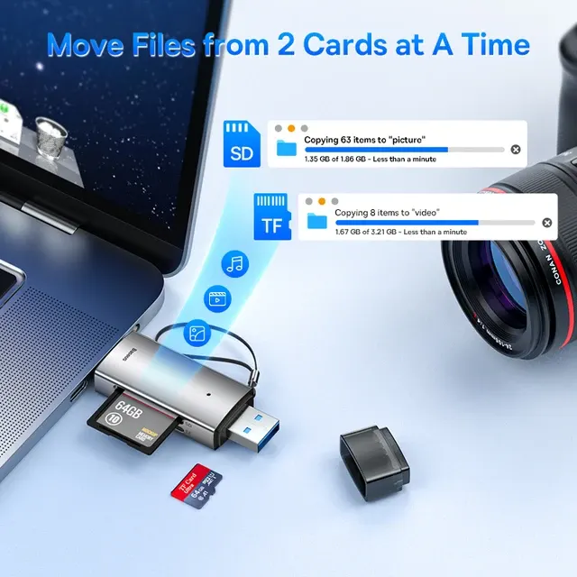 USB-C und USB 3.0 Kartenleser für SD und microSD 4