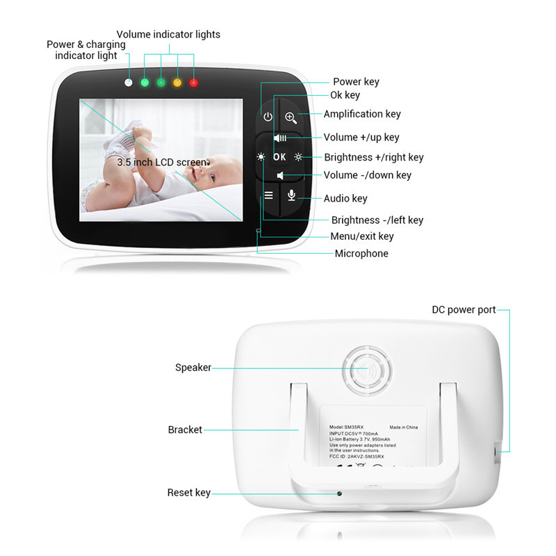 3,5-Zoll Babyphone mit Nachtsicht 3