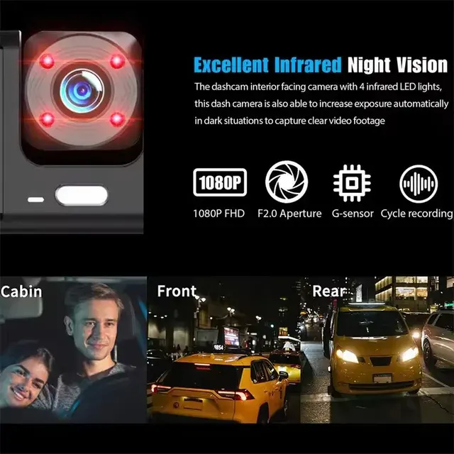 Auto-DVR-Kamera 1080P Vorne Hinten Nachtsicht 4