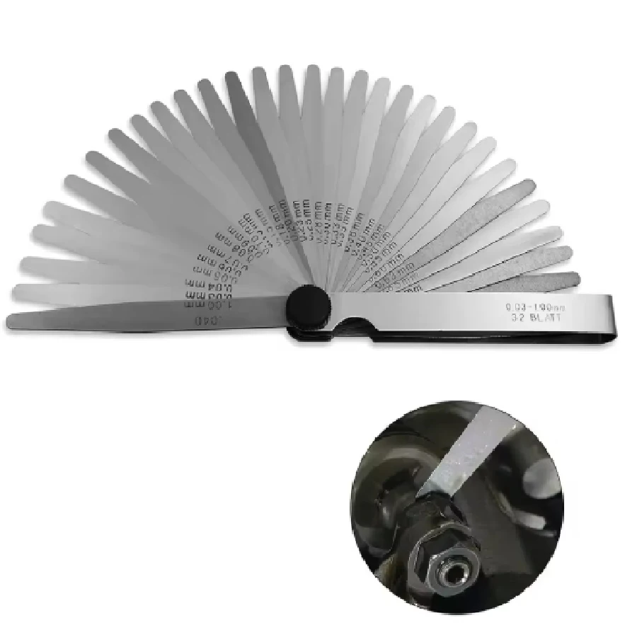 32-teiliges Edelstahl-Fühlerlehre-Set, metrisch