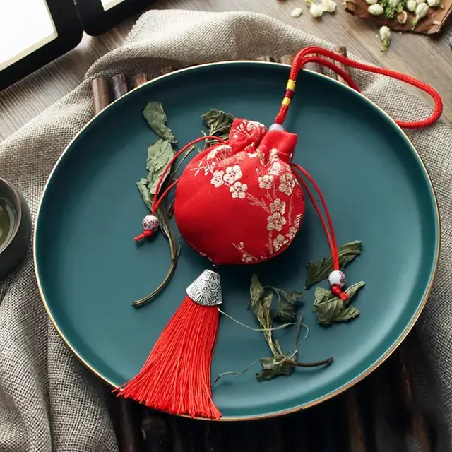 Chinesischer Stil Schmucktasche mit Kordelzug 3