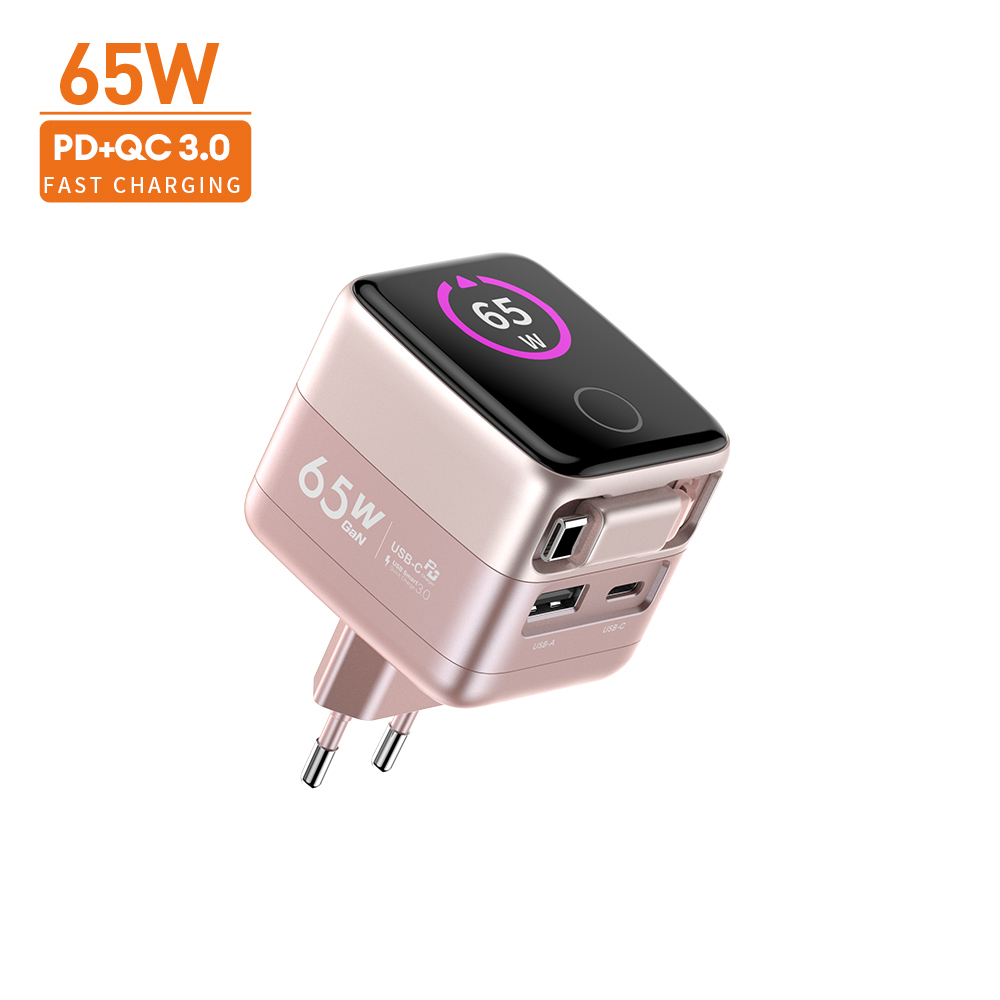 65W GaN Ladegerät mit Display und Kabel 4