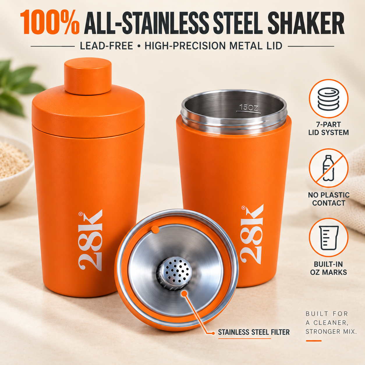 Doppelwandige Edelstahl Shaker Flasche 500ml 2