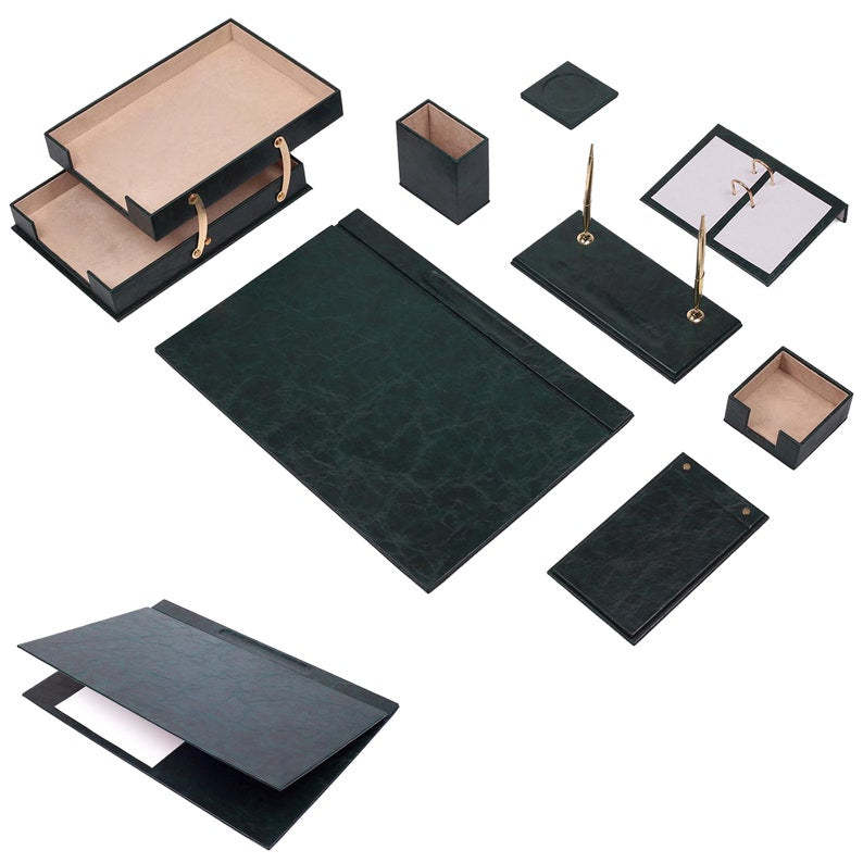 Schreibtisch-Organizer Set aus PU-Leder