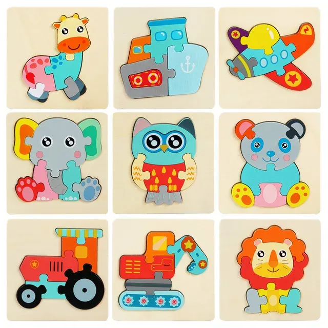 Holzpuzzle 3D Tiere für Kinder 3