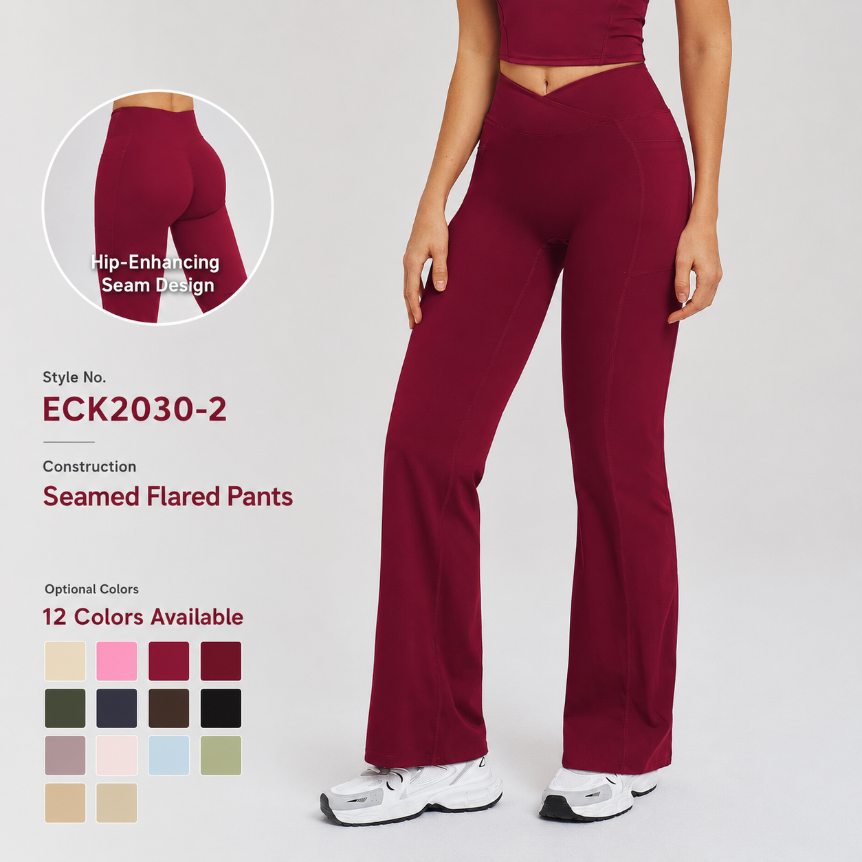 Bootcut-Leggings mit Bauchkontrolle und Kreuzbund