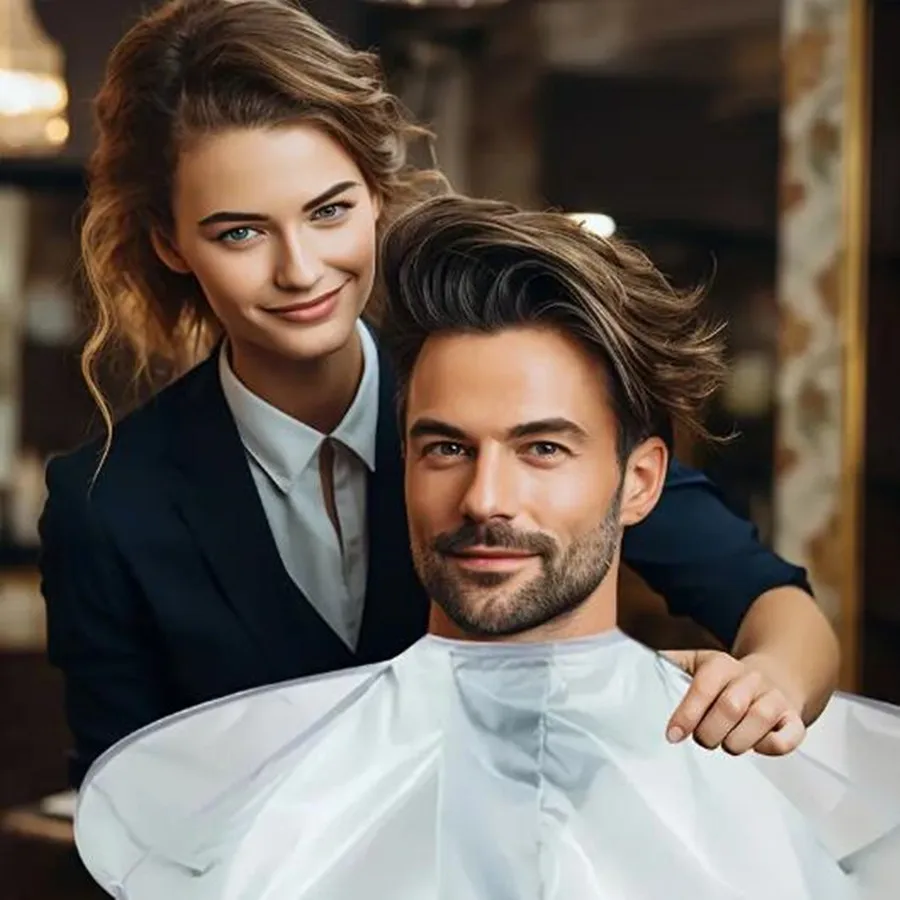 Faltbarer wasserdichter Friseur-Schneideumhang 4