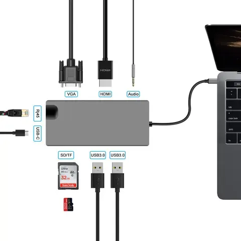 9-in-1 USB-C-Hub mit HDMI 4K und RJ45
