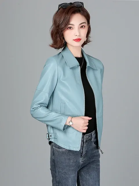 kurze Schaffell-Lederjacke 2