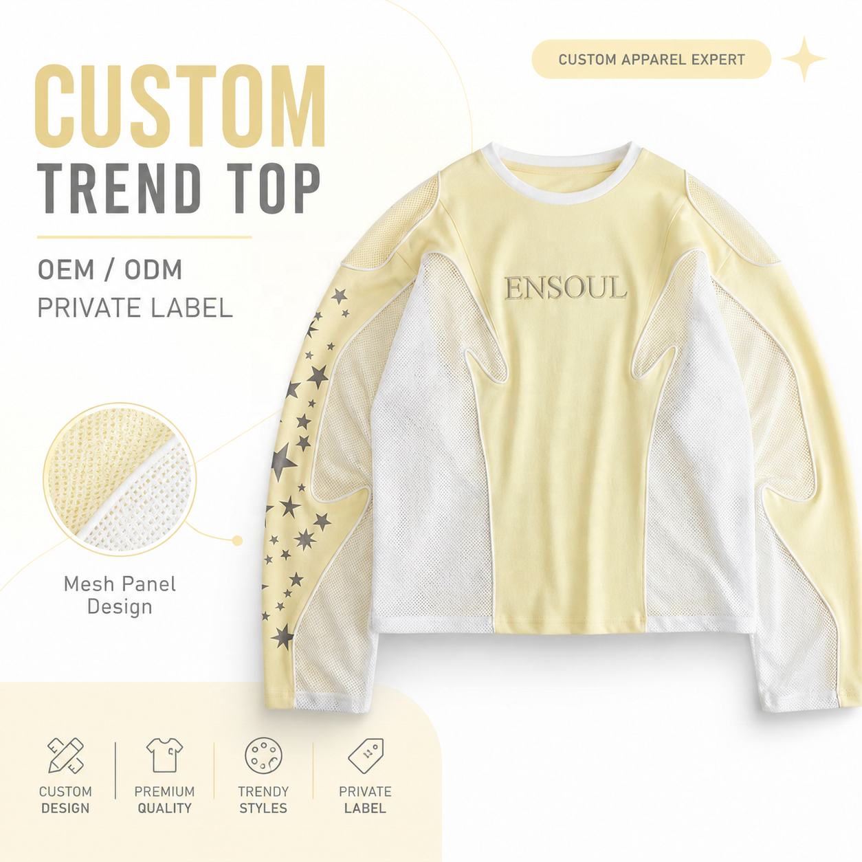 Langarm-Shirt mit Mesh-Einsätzen, Streetwear-Print 2