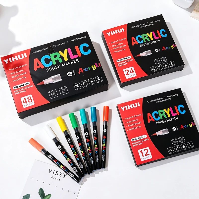 48-teiliges Acrylmarker-Set mit Weichpinselspitze 3