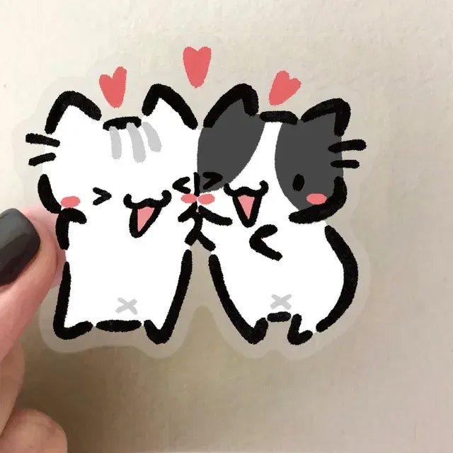 54 Kawaii Katzen-Aufkleber, transparent und wasserfest 4