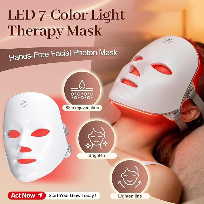 LED-Gesichtsmaske mit 7 Farben Lichttherapie 3