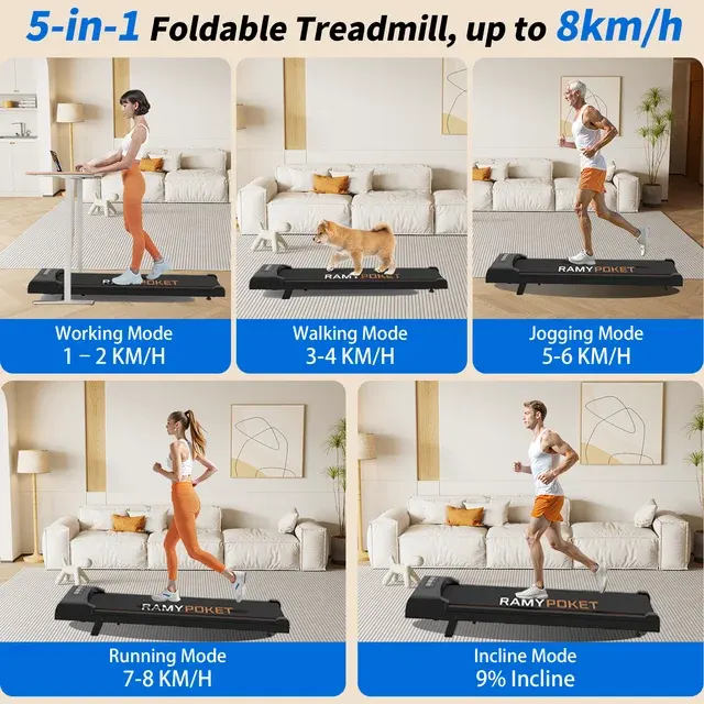 Klappbares Walking Pad mit Steigung 4