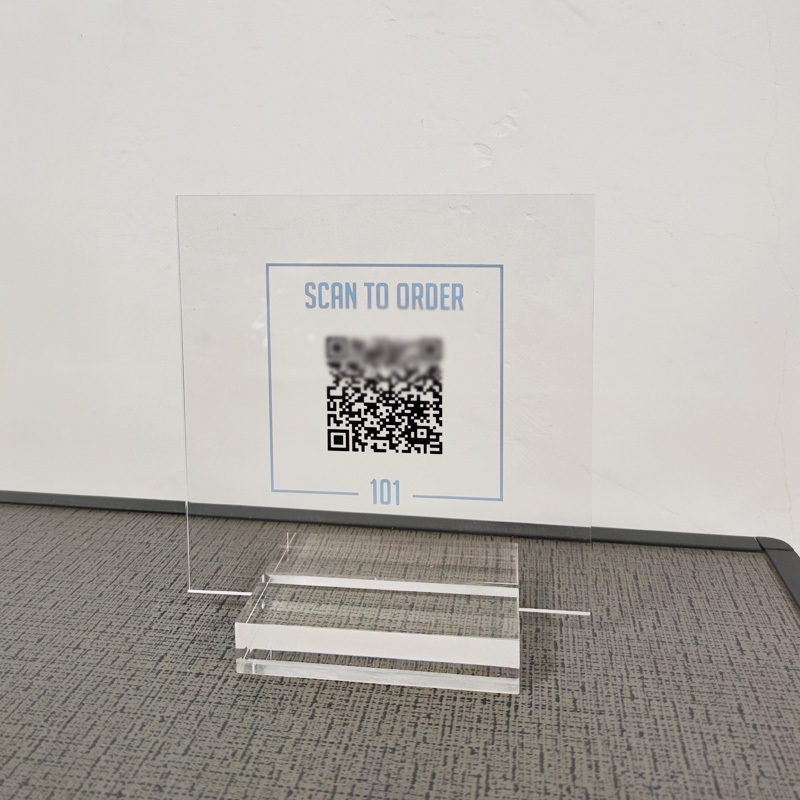 Acryl-Schild mit QR-Code Aufsteller für Geschäfte 2